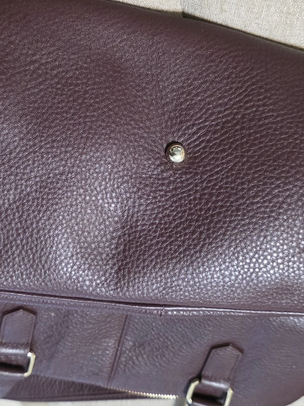 Levenger Burgundy Leather Tote with Gold Hardware